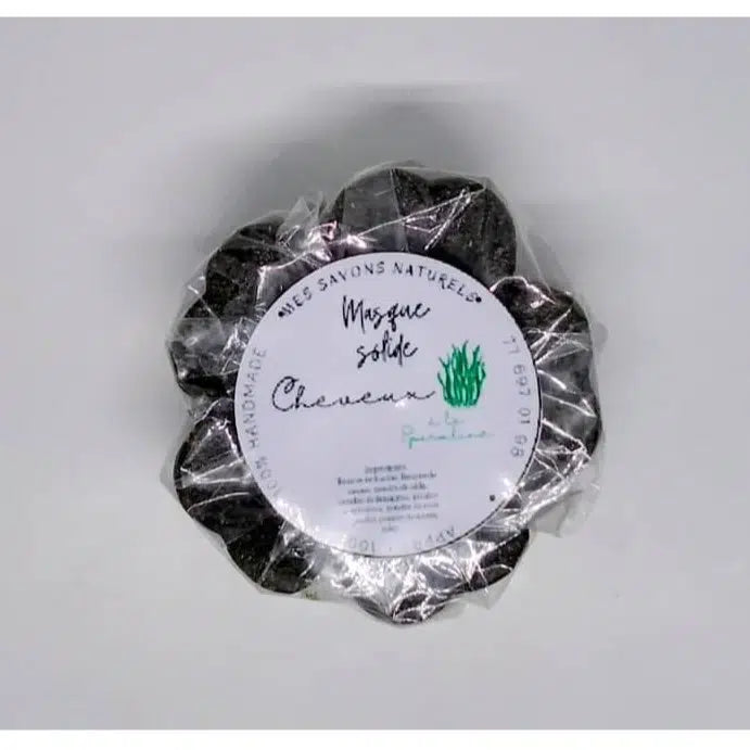 Masque capillaire solide spiruline bio – Soin cheveux bouclés naturel artisanal