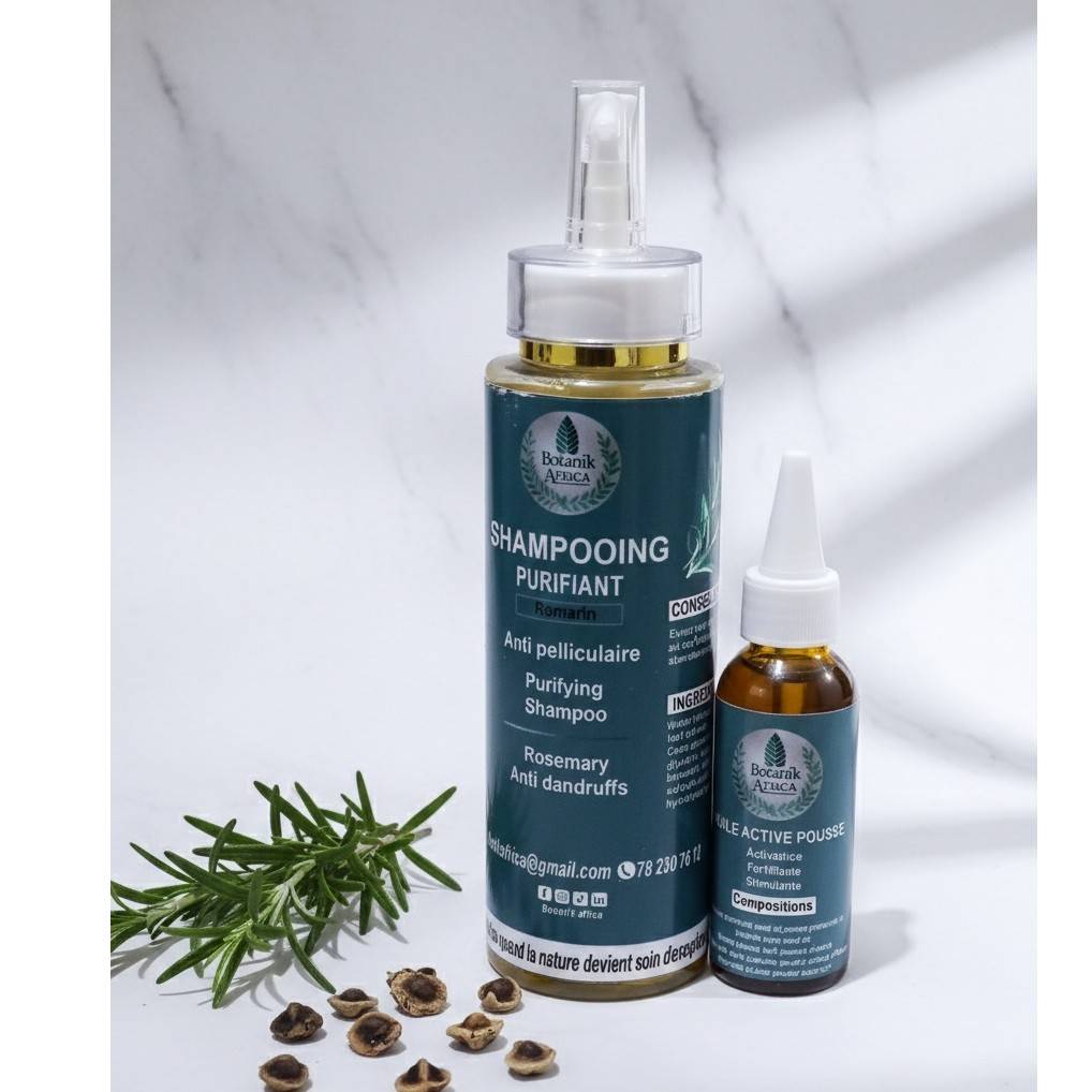Soin cheveux sec naturel : shampooing romarin et huile pousse bio