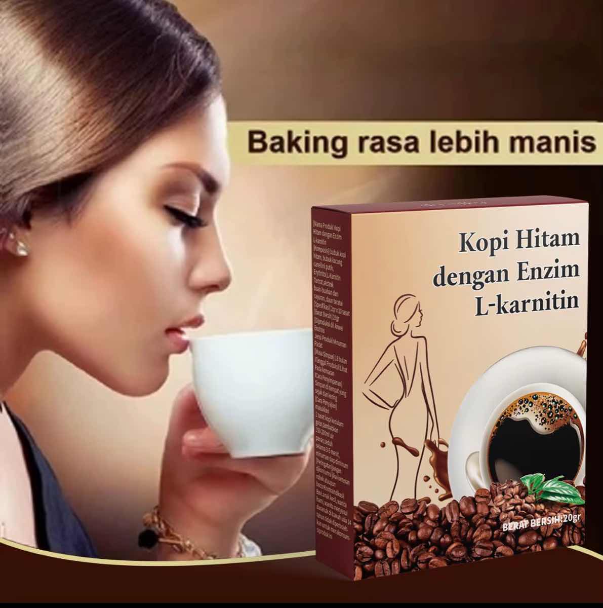 Café minceur noir à la L-Carnitine – Brûle-graisse naturel 20 g