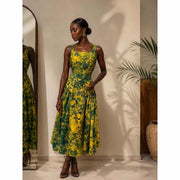 Robe été femme jaune fluide et légère