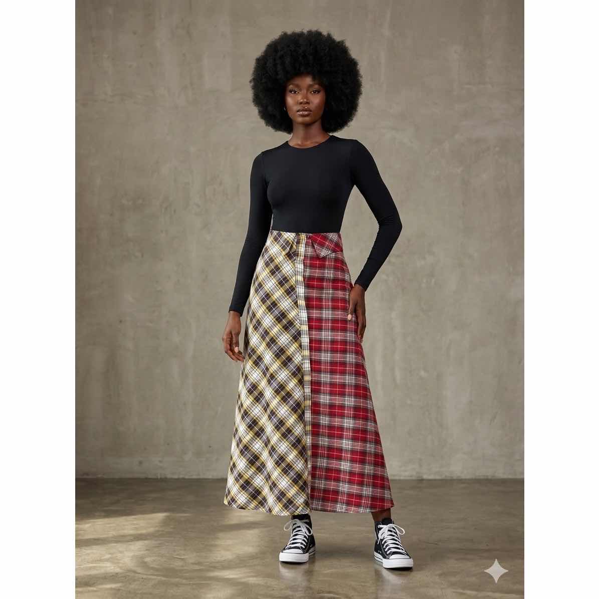 jupe femme élégante en rouge et jaune pour un style irrésistible