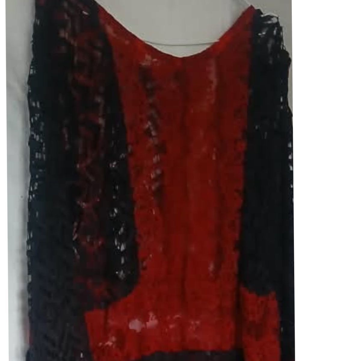 Robe femme dentelle noire rouge longue élégante soirée chic bohème