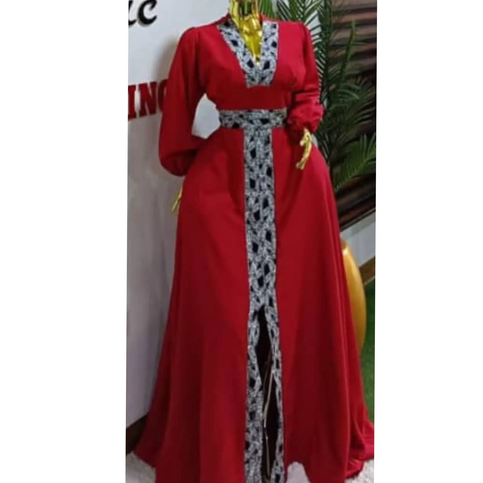 Robe rouge femme élégante longue, chic cérémonie soirée avec ceinture