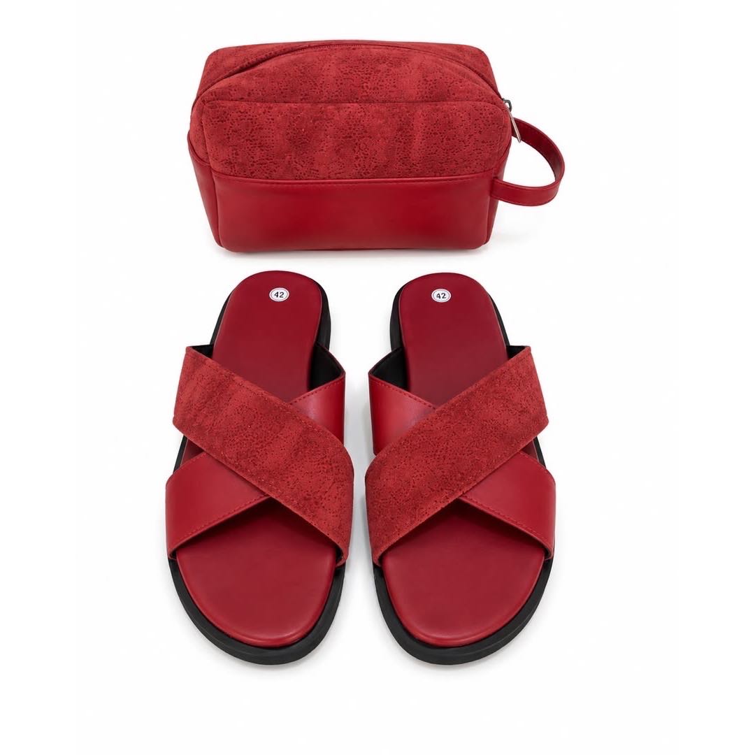 Sandale homme avec sac à main assorti