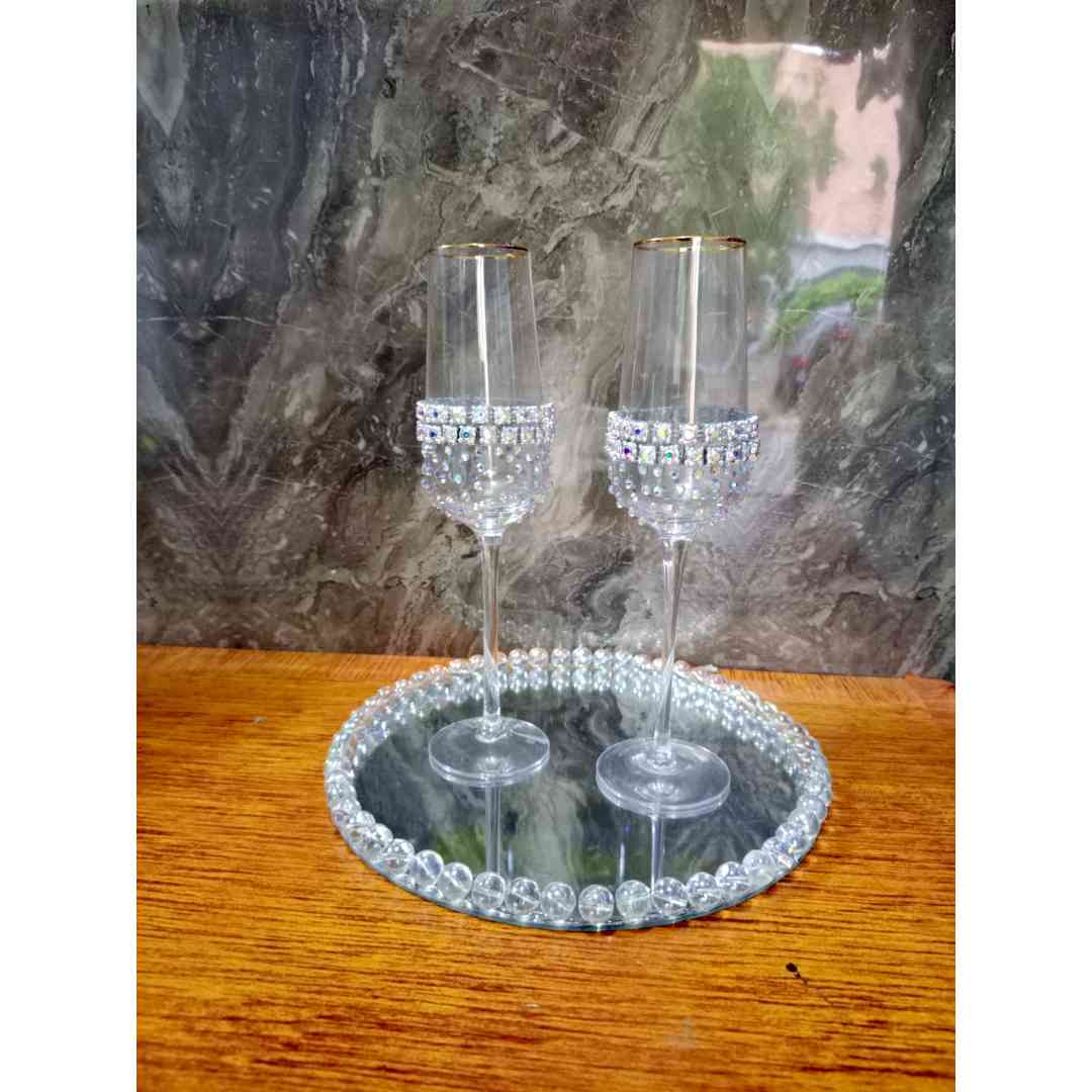 Plateau et verres à champagne mariage