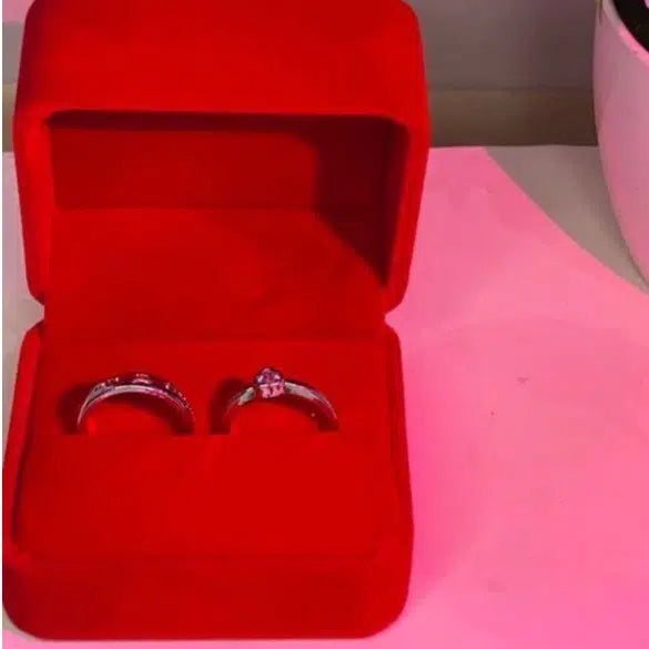 Bagues de couple en argent assorties – Coffret romantique duo élégant