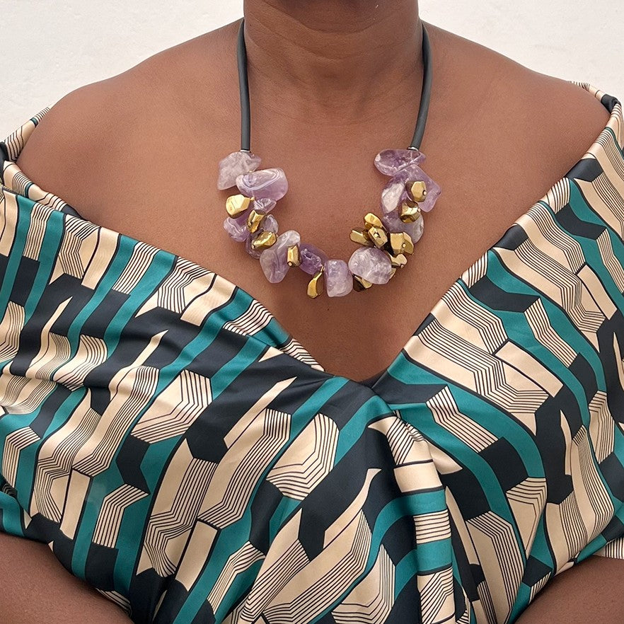 Collier améthyste chic doré pour un style élégant irrésistible