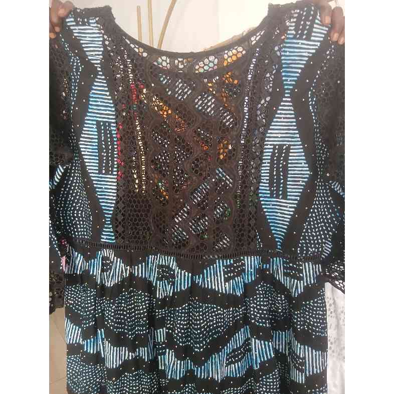Robe femme en wax et brode