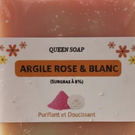 Savon argile rose et blanc