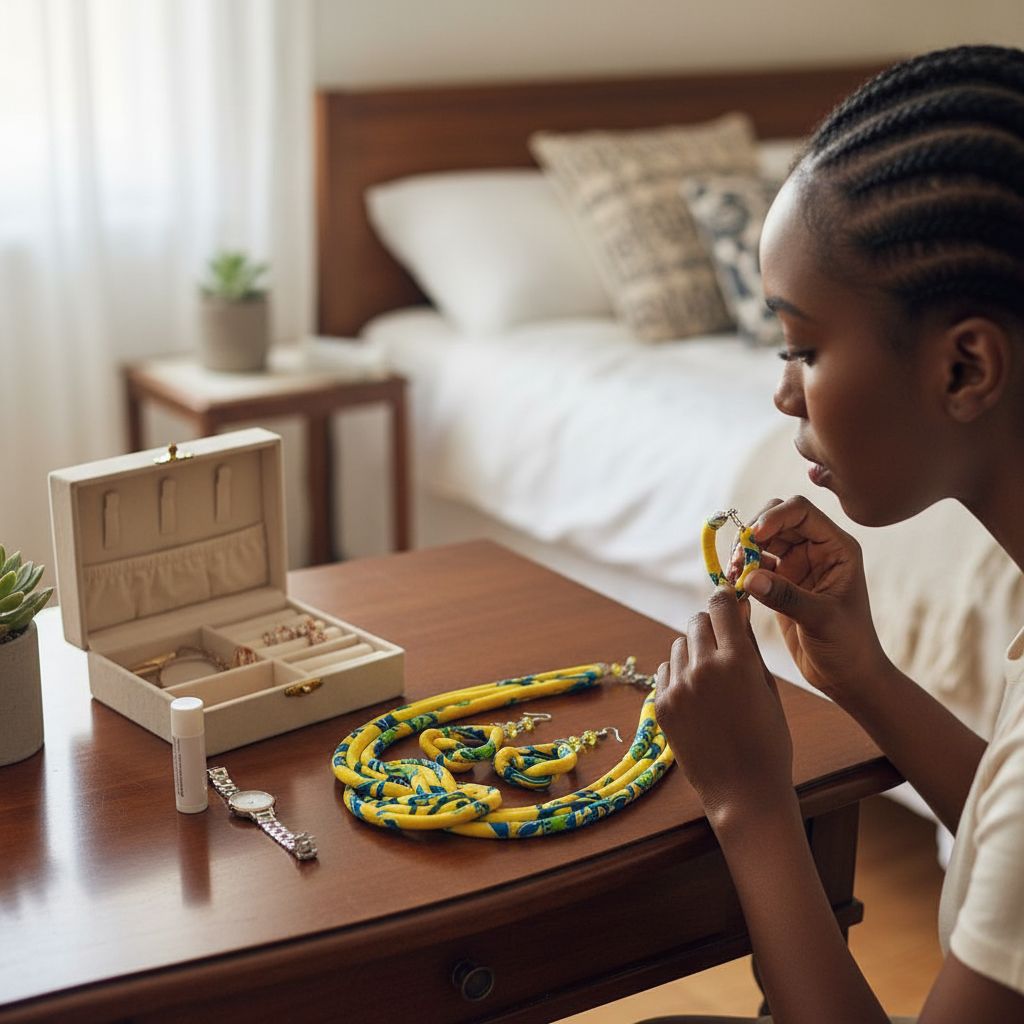 Parure collier et boucle d’oreilles femme style africains Nubian
