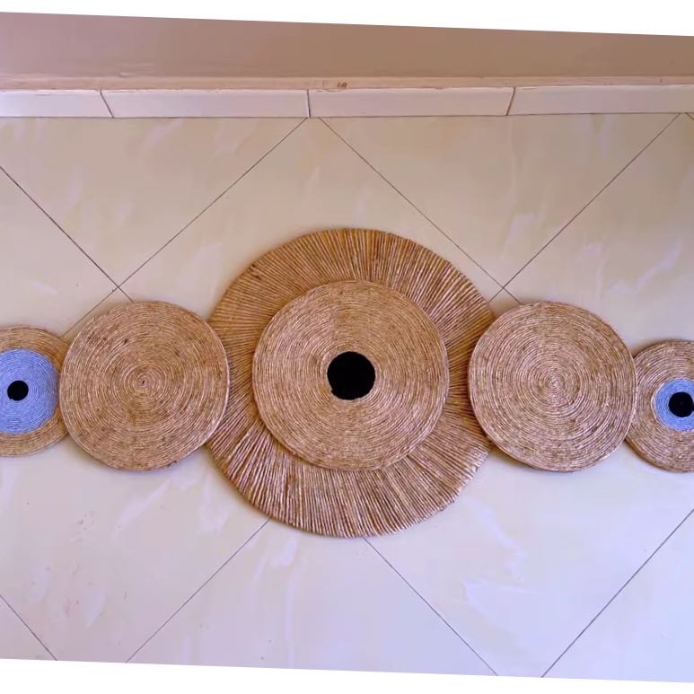 Décoration murale beige marron design moderne, accessoire mural salon