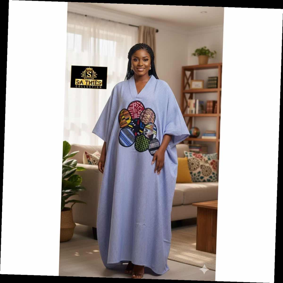 Boubou femme vert moderne – Robe longue africaine chic et ample ethnique