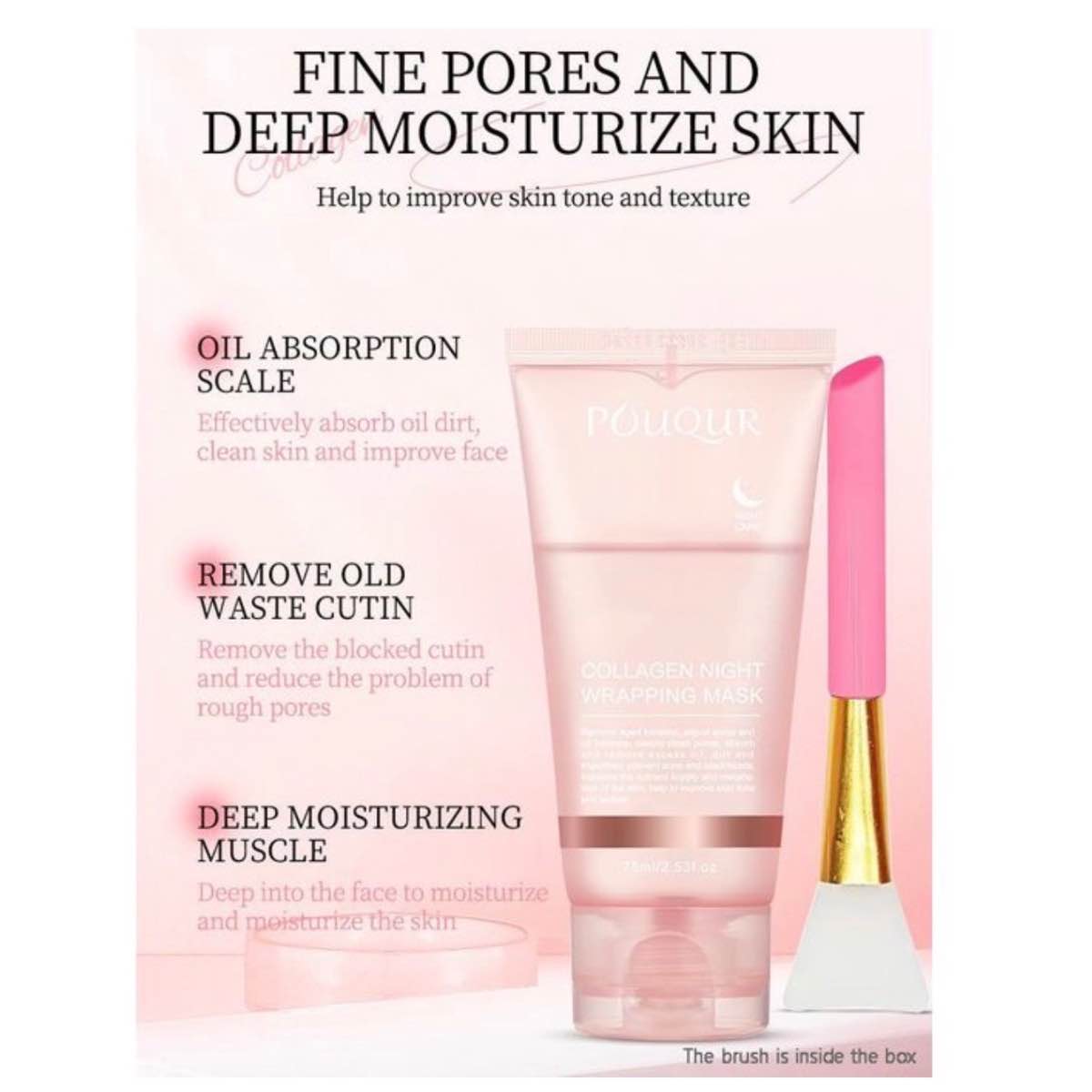 Masque collagène nuit hydratant et régénérant pour visage (1 KG)