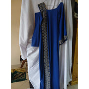 Robe en soie bleue femme Guerlain élégante, longue et chic cérémonie