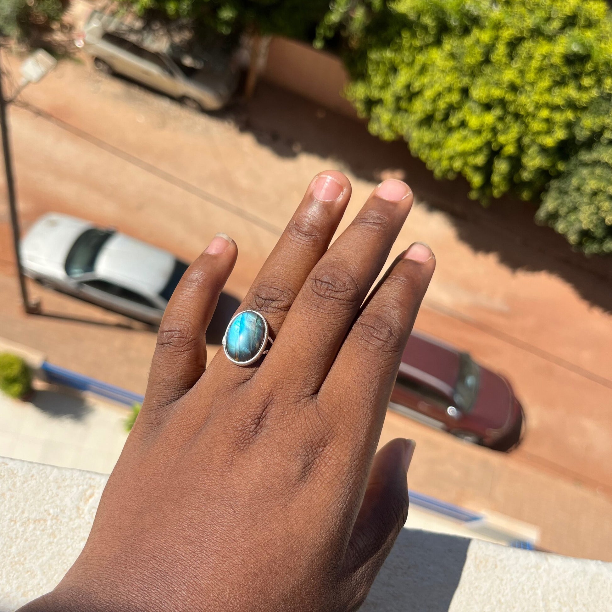 Bague labradorite argent 925 réglable