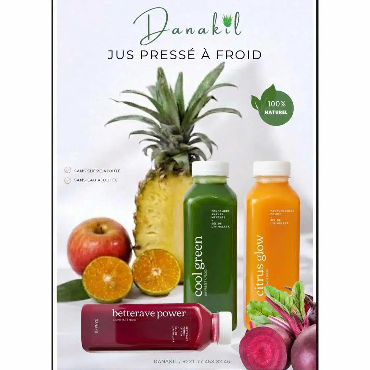 Jus de fruits COOL GREEN naturels pressé à froid (250 ml)