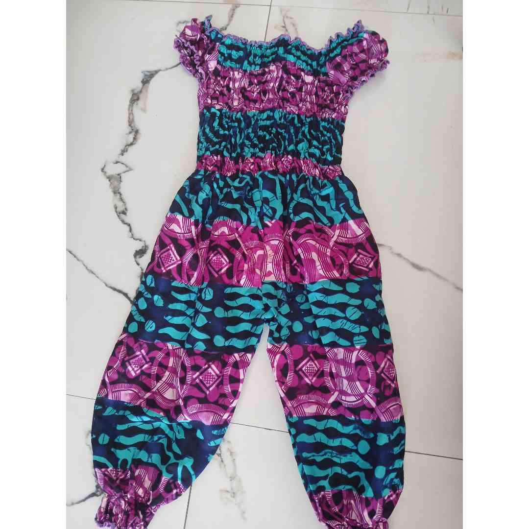 Combinaison enfant wax 4 ans colorée en coton élastiqué